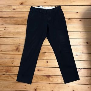 J Crew Bowery Black Flat Front Chinos
